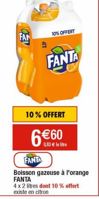 Boissons gazeuses à l'orange FANTA