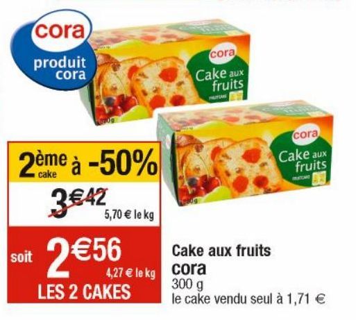 Cake aux fruits Cora