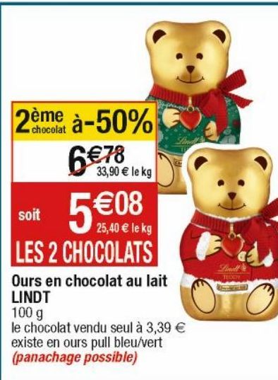 chocolat au lait Lindt