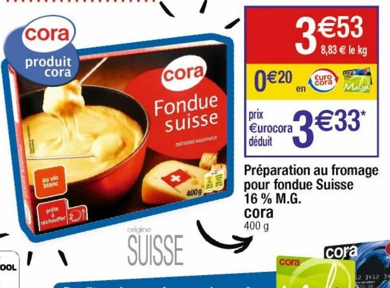 fromage fondu cora