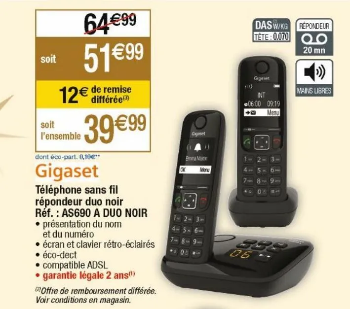 téléphone sans fil gigaset