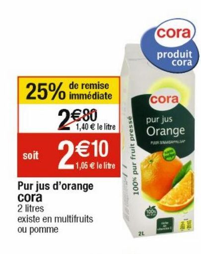 jus d'orange Cora