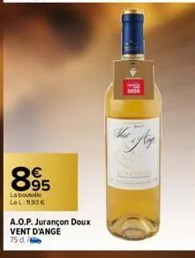 895  la boutolle le l: 11.93€  a.o.p. jurançon doux vent d'ange 75 d.  2020  whos jog  وار 