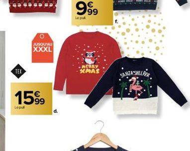 TEX  JUSQU'AU  XXXL  1599  Lepul  999  Le pul  MERRY  XMAS SANTA'SHELPER 