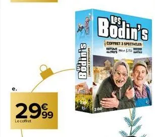 €  2999  le coffret  bödin's  spectacles  bödin's  coffret 3 spectacles m&  retour 