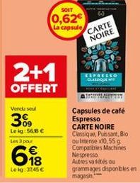 capsules de café Carte noire