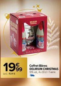 €  1999  LeL: 15,14 €  FEST &  BURSUS Seg  Coffret Bières DELIRIUM CHRISTMAS 10% vol. 4 x 33 cl -1 verre. 