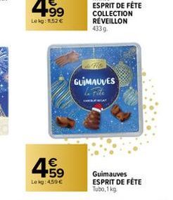 4.59  €  Lokg: 4.59€  GUIMAUVES Le File  Guimauves ESPRIT DE FÊTE Tubo, 1 kg 