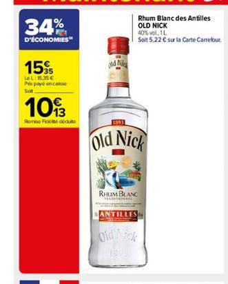 rhum blanc Old Nick