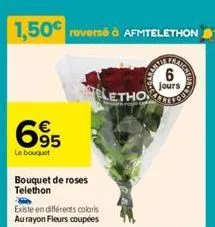 695  le bouquet  bouquet de roses telethon  existe en différents coloris au rayon fleurs coupées  letho  6  jours 