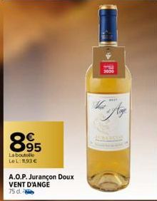 €  La boutolle Le L: 11.93€  A.O.P. Jurançon Doux VENT D'ANGE 75 d.  Whos  3030  وات  SCEN 