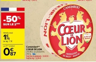 camembert coeur de lion