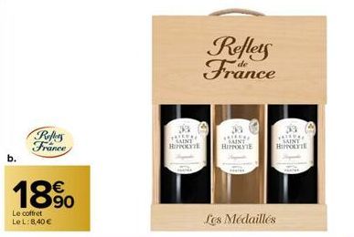 b.  Reflers France  18%  Le coffret LeL: 8,40 €  PRICOR  PAINT HIPPOLYTE  Reflets France  "SMINY HIPPOLYTE  Les Médaillés  39 VAIKUAL SAINT HIPPOLYTE 