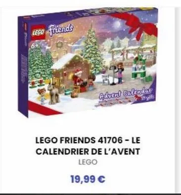 lego friends  lego friends 41706 - le calendrier de l'avent lego  19,99 €  advent calendar tyls 