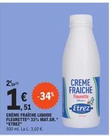 crème fraîche fleurette