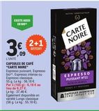 Capsules de café Carte noire offre sur E.Leclerc