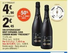 le 1 produit  4.€0  1,90  -50%  le 2¹ produit sur le 29 produtt  achete  245  45  leger  fruit  douk 