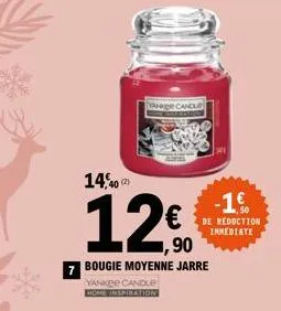 40 (2)  ankee candle  €  -1.60  de reduction immediate  bougie moyenne jarre  yankee candle home inspiration  