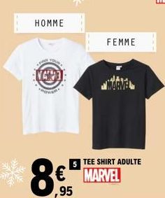 HOMME  FIND  YOUR  FEMME  TEE SHIRT ADULTE  € MARVEL ,95 