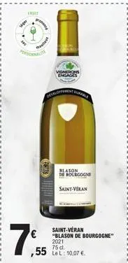 www  frit  proc  men  ,55  deloppement dur  vignerons  engages  blason de bourgogne  saint-veran  saint-veran  "blason de bourgogne" 2021  75 cl.  le l: 10,07 €. 