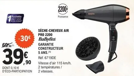 Sèche-Cheveux Air Pro 2200, 6719DE