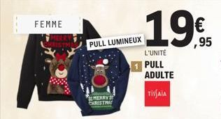 FEMME  PULL LUMINEUX  MERRY CHRISTMA  L'UNITÉ  PULL  ADULTE  TISSAIA  ,95  