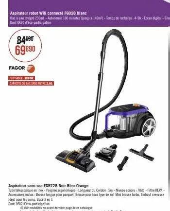 aspirateur sans sac fagor