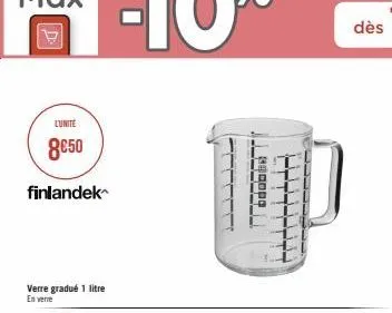 lunite  8€50  finlandek  verre gradué 1 litre  en verme  效jmnpo  רדזה  679 
