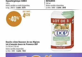 lait d'amande dop