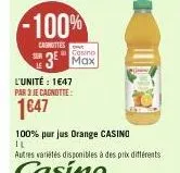 -100%  canottes  sur  l'unité: 1647 par 3 je cagnotte:  1€47  3⁰ max  100% purjus orange casino  il 