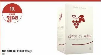 aop côte du rhône rouge  10 l  mik  cotes du rhône  10 