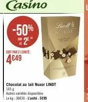 chocolat au lait lindt