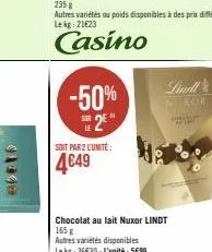 chocolat au lait lindt