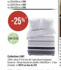 ou 240x220cm à 49€ ou 240x260cm à 59€  -25%"  SINCERE 