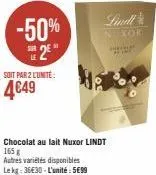 chocolat au lait lindt