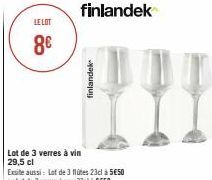 LE LOT  8€  Lot de 3 verres à vin 29,5 cl  finlandek  finlandek 