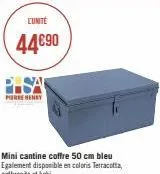 l'unité  44€90  prehenry  mini cantine coffre 50 cm bleu egalement disponible en coloris terracotta,  anthracite et kaki 