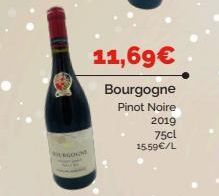 URGOGN  11,69€  Bourgogne Pinot Noire  2019  75cl  15.59€/L 
