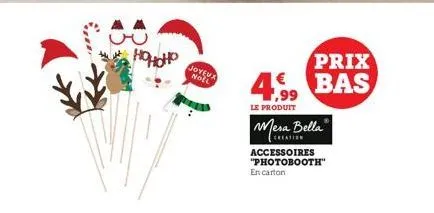 3  hohoho  joyeux  noel  213  prix lebas  le produit  mesa bella  creation  accessoires "photobooth" en carton 