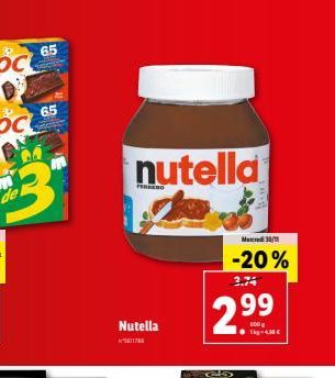 65  65  Nutella  nutella  3.74  2.99  1kg-4  Mardi 30/11  -20%  25 
