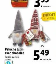 peluche lutin avec chocolat  variétés au choix  1179433  inédit  chez lidl  5  5.49 