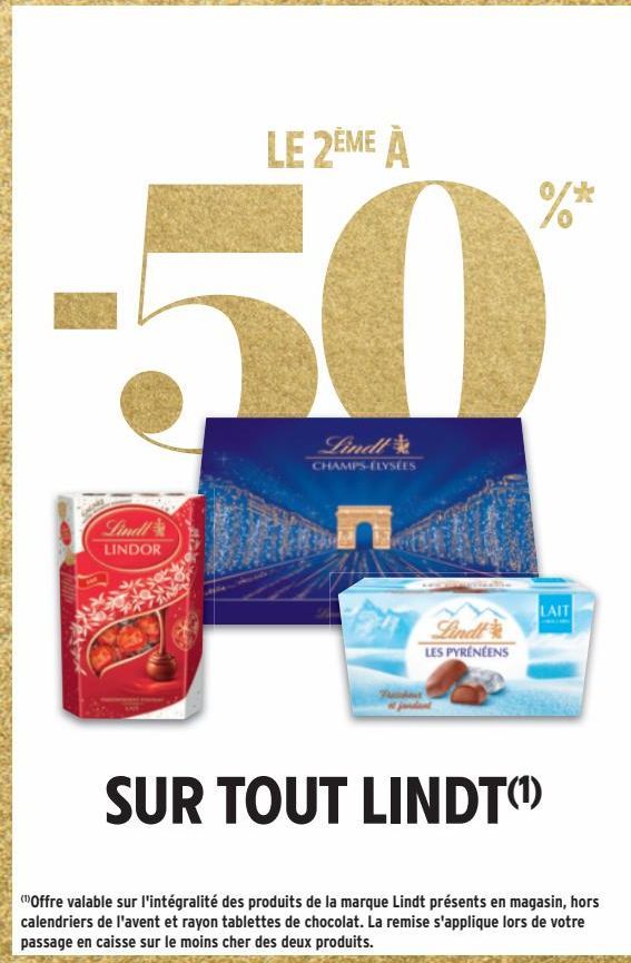 LE 2ÈME À -50% SUR TOUT LINDT