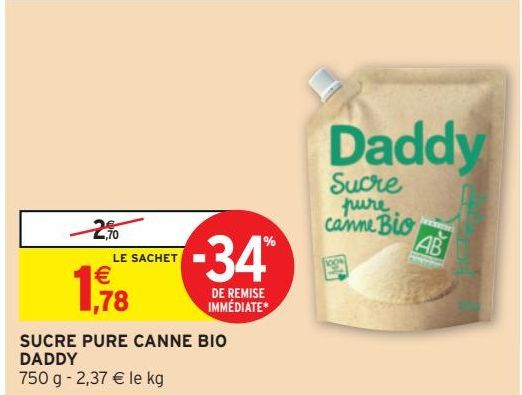 SUCRE PURE CANNE BIO DADDY