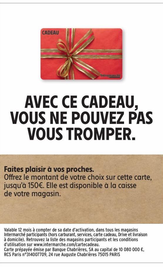 AVEC CE CADEAU, VOUS NE POUVEZ PAS VOUS TROMPER.