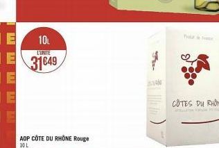 AOP CÔTE DU RHÔNE Rouge 10 L  CÔTES DU RHONE  me 