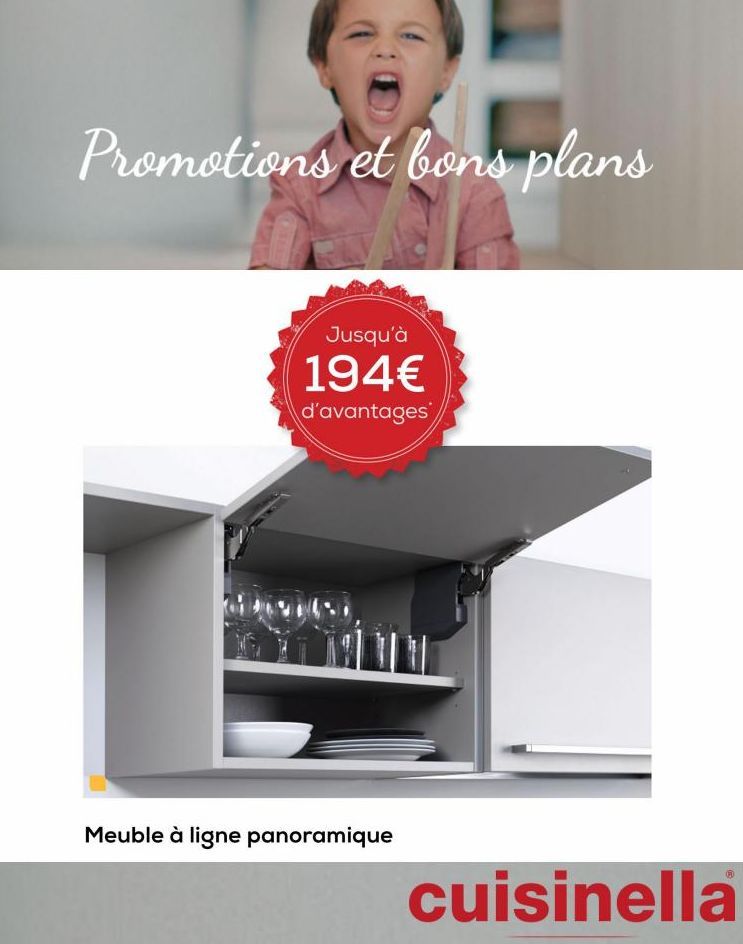 Promotions et bons plans  Jusqu'à  194€  d'avantages  Meuble à ligne panoramique  cuisinella  