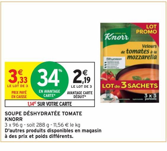 SOUPE DÉSHYDRATÉE TOMATE KNORR