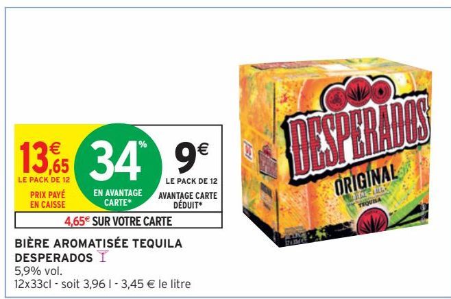 BIÈRE AROMATISÉE TEQUILA DESPERADOS