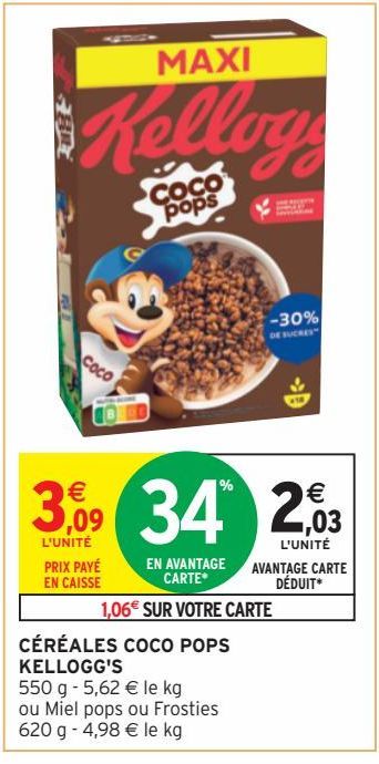 CÉRÉALES COCO POPS KELLOGG'S