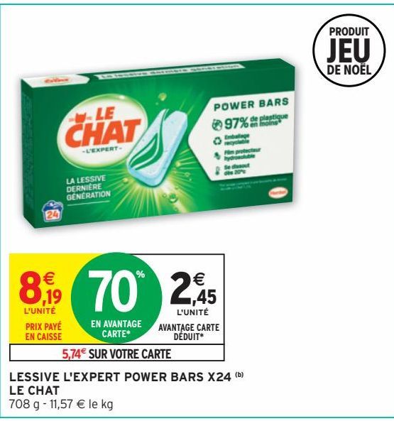 LESSIVE L'EXPERT POWER BARS X24 LE CHAT